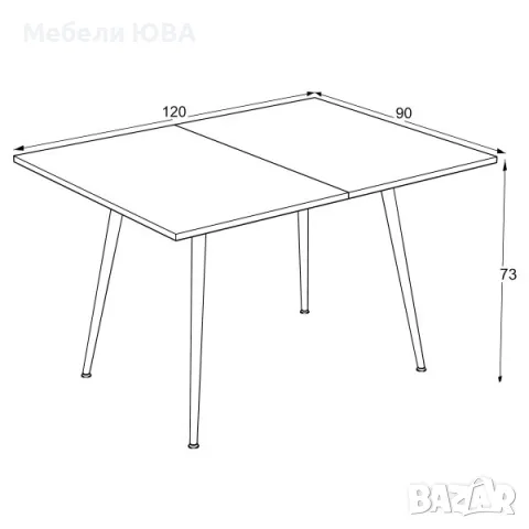Tрапезна маса 90/60 EU – разтегателна, снимка 7 - Маси - 48116157