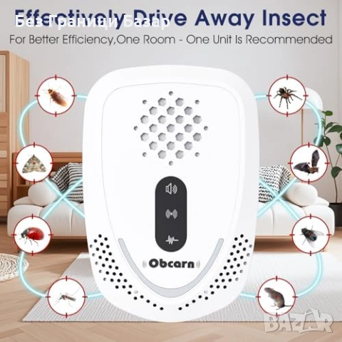 Нови 4 броя ултразвуков репелент против мишки плъхове комари паяци за дом UK контакт, снимка 3 - Други стоки за дома - 54133770