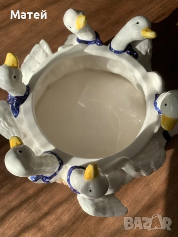 Порцеланов съд* Кашпа* Бонбониера* Фруктиера* Декор " Патици", снимка 3 - Други - 52299857
