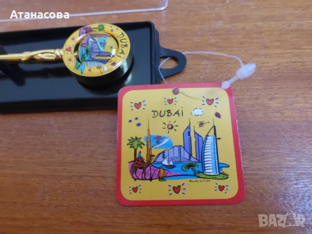 Позлатена сувенирна лъжичка с емайл Дубай лъжички, снимка 2 - Колекции - 49331026