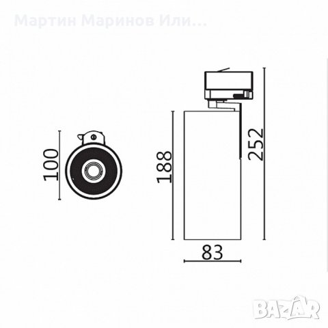 LED Прожектор за шина ,30 w ,3090 lm,Бял, снимка 4 - Прожектори - 30567296