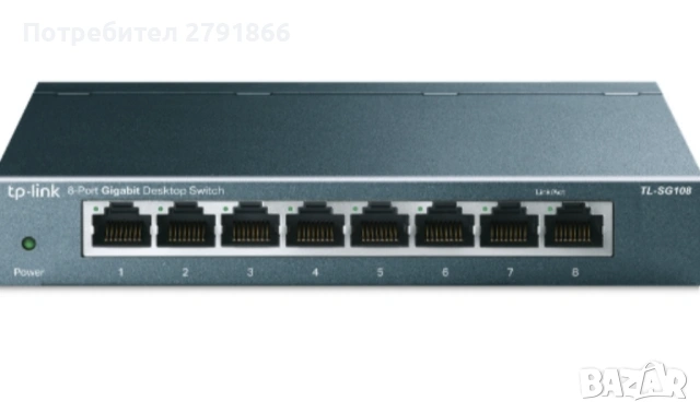 Суич TP-Link TL-SG108, 1000Mbps, 8Port, снимка 3 - Суичове - 53939873