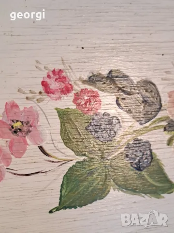 ретро дървен поднос изрисуван с рози  21/3, снимка 5 - Антикварни и старинни предмети - 49175787