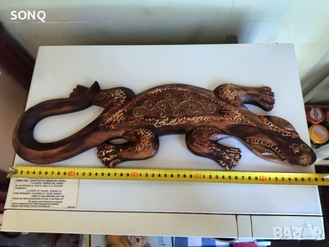 Страхотен Дървен Гущер, снимка 7 - Антикварни и старинни предмети - 52121575