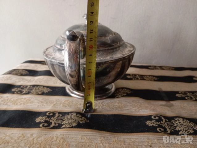 Посребрена кана за кафе,чай арт деко, снимка 5 - Други ценни предмети - 52533342