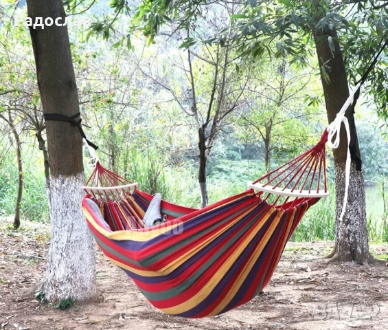 Голям цветен хамак с красиви и цветни шарки/ Размер: 190 х 80 см; / Цвят: Червен, снимка 1