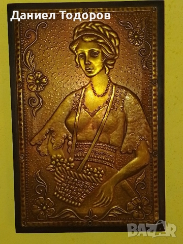 Красива Стара Медна Декоративна Картина , Медно Пано, снимка 4 - Картини - 51534656