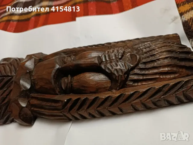 Продавам старинна маска от масивно дърво (релефна), снимка 3 - Антикварни и старинни предмети - 49063927
