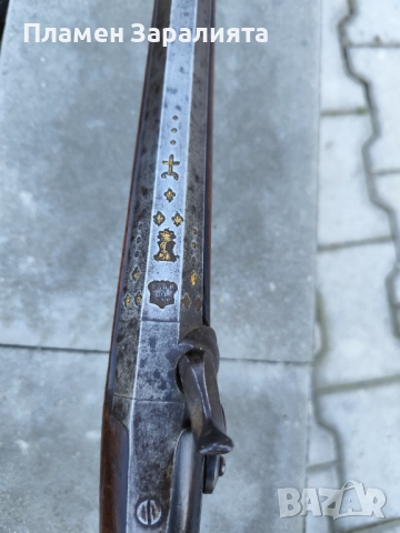 Автентична капсулна дамаскова пушка, снимка 4 - Антикварни и старинни предмети - 52788340