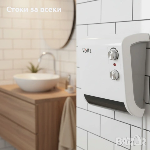 Отоплителна печка за баня Voltz OV51970J – 2000W, вентилатор, водоустойчива, снимка 4 - Отоплителни печки - 53224952