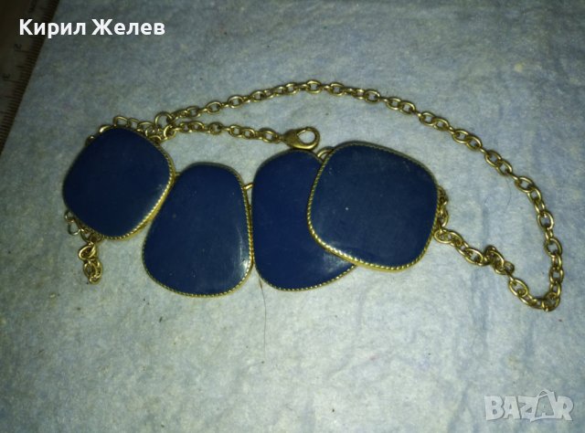 ЕФЕКТНО ЗЛАТИСТО МОДНО АРТ КОЛИЕ ОГЪРЛИЦА с ЕМАЙЛ ЛАК 20289, снимка 6 - Колиета, медальони, синджири - 42088513