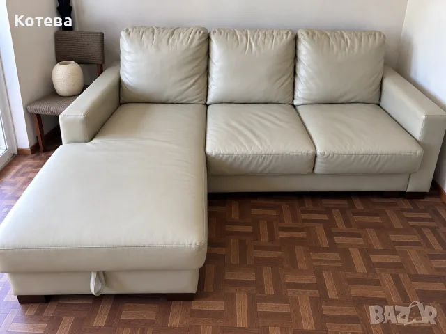 🛋️ Малък кожен ъглов диван – много удобен – 120 €