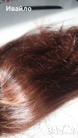 Естествена коса. Необработена, кестенява, 60см, 180гр., снимка 8 - Аксесоари за коса - 44215054