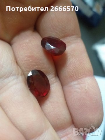 Два бр хесонит със сертификат , рубин , диамант , смарагд , сапфир