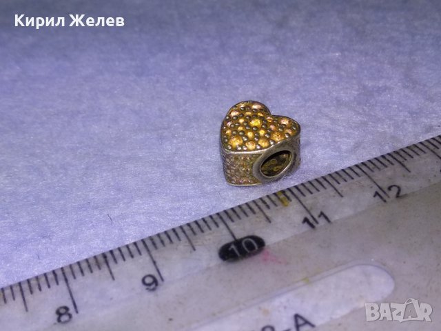 СКЪПОЦЕНЕН СЪРЦЕВИДЕН СРЕБЪРЕН ЕЛЕМЕНТ За ГРИВНА на ПАНДОРА СРЕБРО 925 сИСКРЯЩИ ФАСЕТ КРИСТАЛИ 40532, снимка 3 - Гривни - 42795481