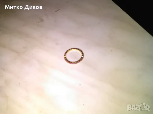 разтегателно пръстенче с камъчета цирконий ново