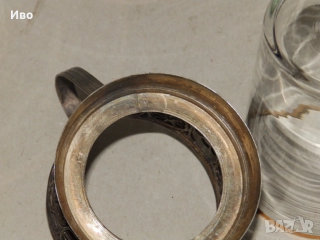 Руски посребрени подстакани филигран с оригинални чаши, снимка 10 - Антикварни и старинни предмети - 52533769