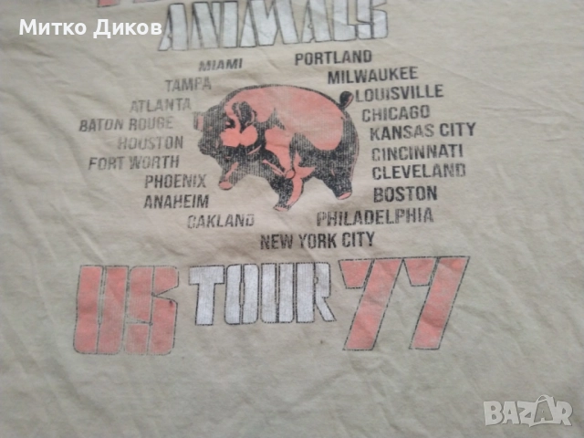 Pink Floyd Animals Tour 1977 Shirt Looks worn тениска като носена изглежда отлична размер Л, снимка 10 - Тениски - 51722120