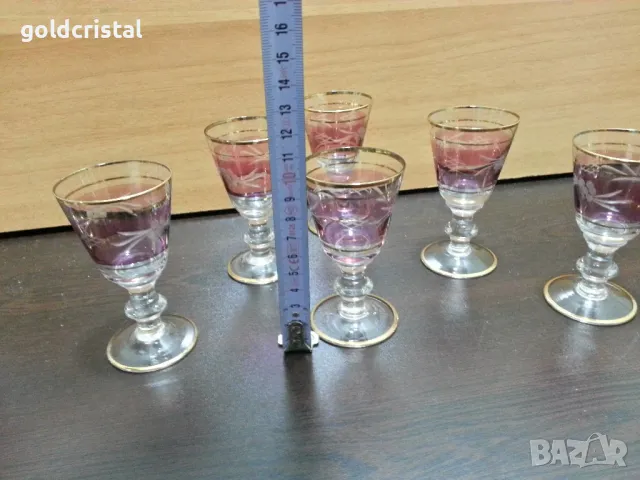 ретро стъклени чаши цветни , снимка 3 - Антикварни и старинни предмети - 48937451