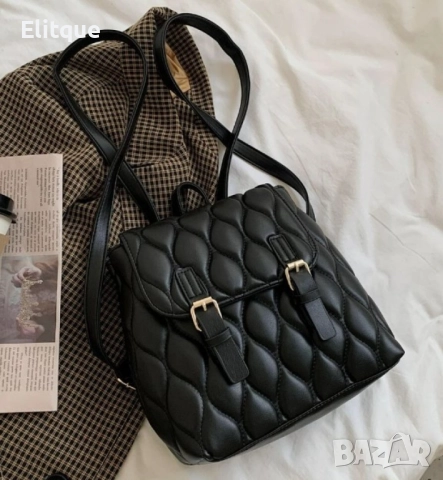 Модерна капитонирана дамска раничка 25х25 см, снимка 11 - Раници - 52895129