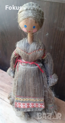 Стара руска кукла играчка ръчна изработка от ест. материали