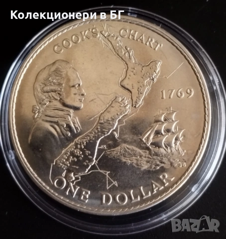 1 ДОЛАР 1969 ГОДИНА - НОВА ЗЕЛАНДИЯ, снимка 2 - Нумизматика и бонистика - 54065637