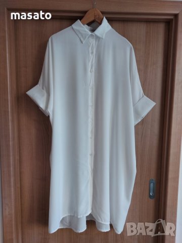 ELLA - бяла рокля/риза овърсайз, снимка 1 - Рокли - 40535636