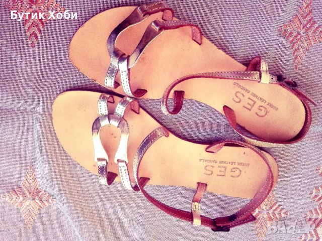 Летни дамски сандали от естествена кожа GES, снимка 3 - Сандали - 36808850