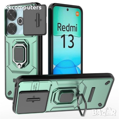 Xiaomi Redmi 13 5G / 13 4G Удароустойчив Ring Holder / Camshield Калъф и Протектор, снимка 3 - Калъфи, кейсове - 52709794