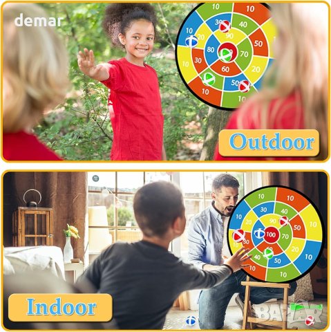 Дартс дъска за деца - 74 см двустранна велкро дъска за дартс, снимка 4 - Игри и пъзели - 42142050