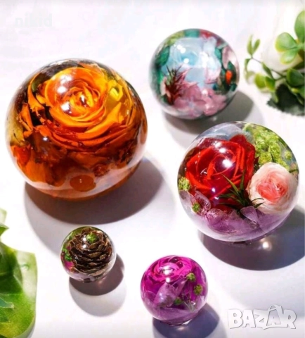 3D 3 размера сфера кристална топка топче сфера силиконов молд форма калъп гипс смола шоколад свещ, снимка 3 - Форми - 48313502