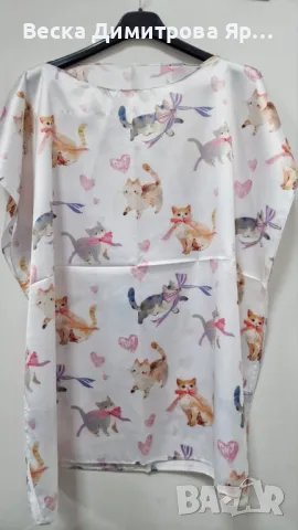 Луксозна плажна туника от 100% коприна – стил и комфорт за летните дни, снимка 2 - Туники - 49909005