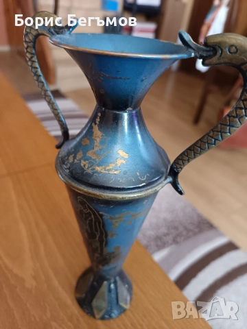 Израелска метална ваза, снимка 5 - Антикварни и старинни предмети - 52998323