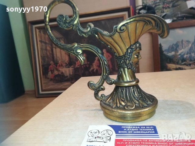 кана-горна част-мед/месинг-19х19х9см-внос холандия, снимка 2 - Колекции - 30474536