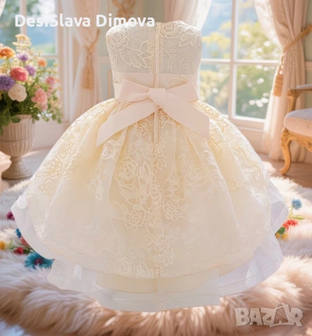 Детска рокля тюл и дантела, снимка 2 - Бебешки рокли - 54344189