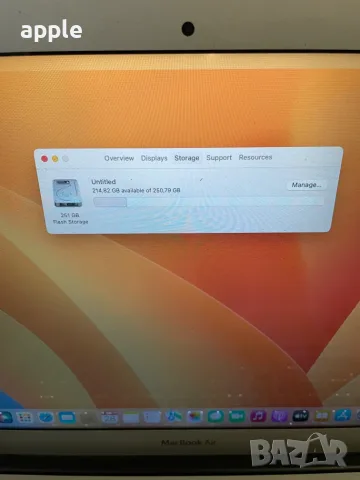ОТЛИЧЕН 13" Core i5 MacBook Air А1466 (2017)-8GB RAM/256GB SSD, снимка 9 - Лаптопи за работа - 51419809