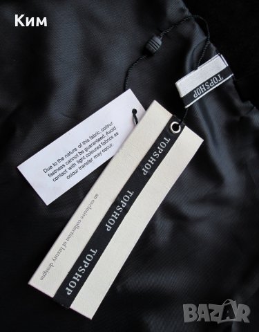 Пола от черен велур Topshop каубой стил, снимка 3 - Поли - 38660633