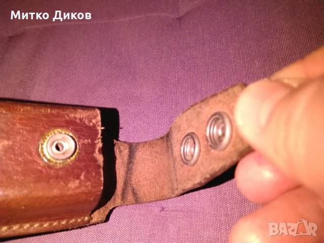 Калъвче за нож за пълнител две позиции естествена кожа 130х36х18мм вътрешен размер, снимка 5 - Оборудване и аксесоари за оръжия - 35318661