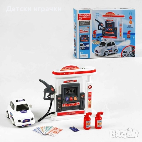 Детска Бензиностанция и кола с пушек и ефекти, газстанция, с течаща вода , снимка 3 - Коли, камиони, мотори, писти - 52633926