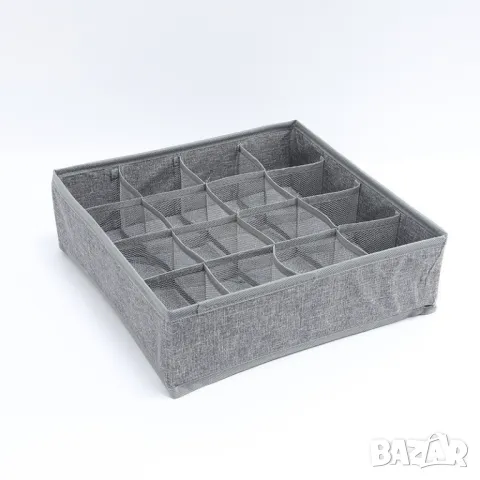 5527 Органайзер за бельо и чорапи, 24-16-12 отделения, сив, снимка 5 - Органайзери - 48232409