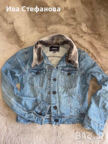 Дънково яке сафари с кожена свалящо яка Mexx , снимка 8 - Якета - 38172392