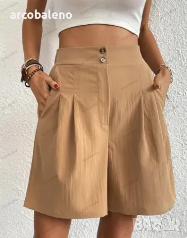 Ликвидация! Ежедневни дамски шорти с широки крачоли с висока талия - Доставка 24 часа , снимка 3 - Къси панталони и бермуди - 50216961