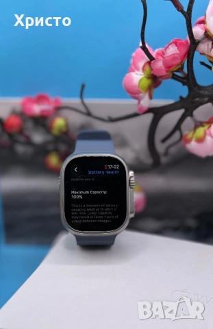 ГАРАНЦИОНЕН!!! Apple Watch Ultra 3, GPS + Cellular, Корпус Natural Titanium 49mm, Blue Ocean Band , снимка 5 - Смарт часовници - 53982944