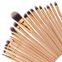Комплект четки за грим, 20 черни или златисти, снимка 1