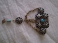 УНИКАЛНА АНТИЧНА БРОШКА С СИН КАМЪК, снимка 9