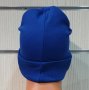 Нова мъжка зимна шапка с подгъв в син цвят, снимка 4