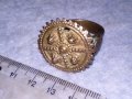 17-18 Век ВЪЗРОЖДЕНСКИ БОЛЯРСКИ АВТЕНТИЧЕН ЕТНОГРАФСКИ РЯДЪК ПРЪСТЕН БРОНЗ / САЧАН МАЙСТОРСКИ 30737, снимка 8