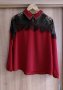 Linea - червена блуза с дантела, снимка 1 - Блузи с дълъг ръкав и пуловери - 40540600