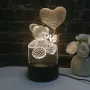 Нова LED 3D лампа Мече с балон сърце, снимка 1