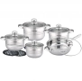 Комплект съдове за готвене, Cheffinger, 12 части, неръждаема стомана, за всички видове котлони, снимка 1